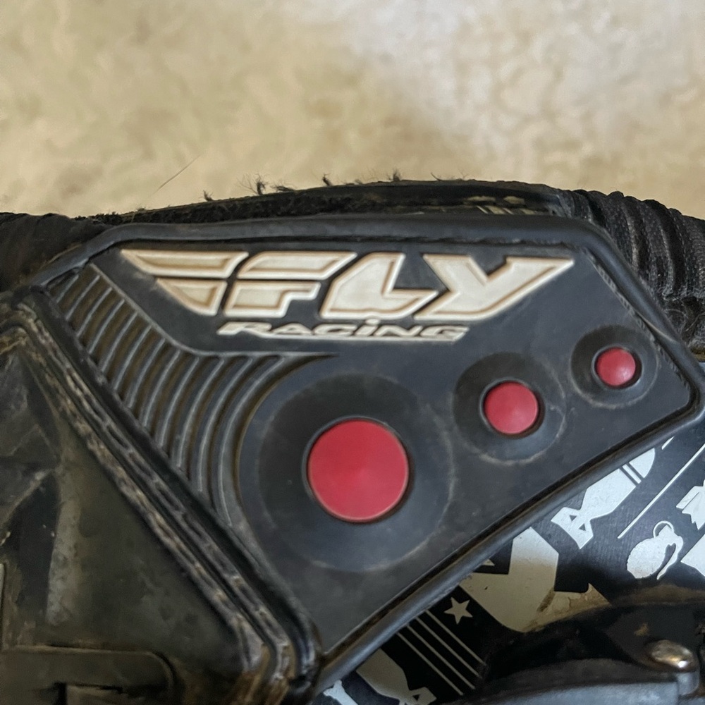 Black and White Graphic Motocross Boots, fly maverick - Picture 7 of 7